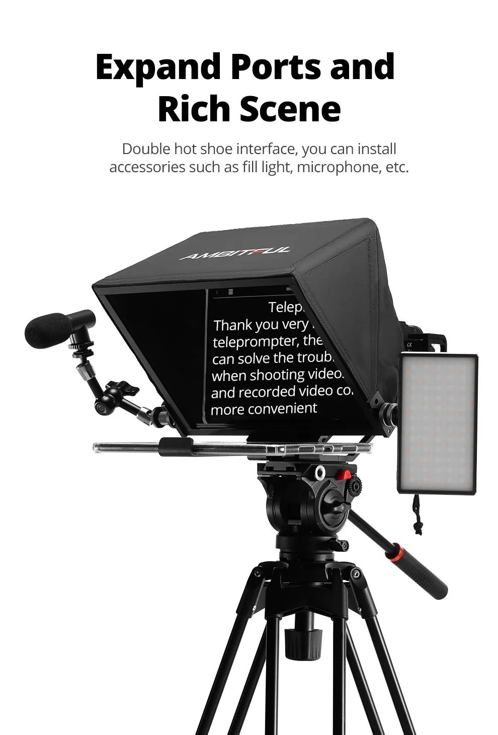T14 Big Screen Teleprompter Professional Interview Foldable Camera Teleprompter,