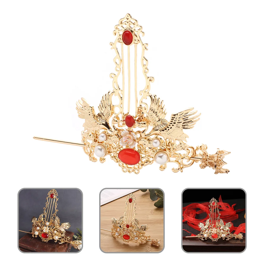 Chinese Vintage Hair Coronet Traditional Hanfu Hair Clip with Hair Hair Ancient Hairpin Headpieces Hair Accessories for (