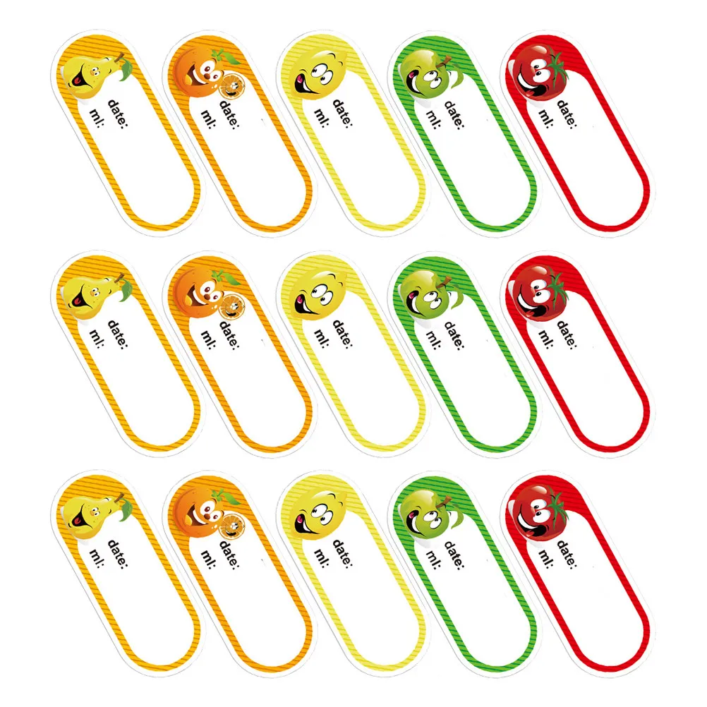 250Pcs 식품 날짜 라벨 스티커 롤 논폴 접착제 주방 용기 라벨 홈 레스토랑 ..