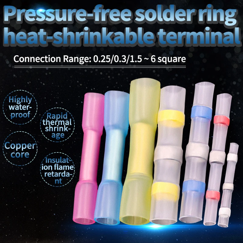 Waterproof Sleeve Seal Heat Shrink Butt Wire Connectors Terminals Electrical Copper 10PCS with a Soldering Sleeve