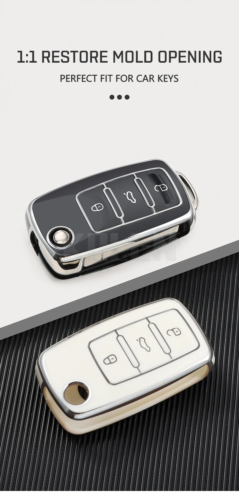 TPU Car Flip Key Case Cover Shell per Volkswagen VW Polo Golf Passat Tiguan Beetle Caddy T5 Up Eos Skoda Octavia Seat Leon Altea 11 TPU Car Flip Key Case Cover Shell per Volkswagen VW Polo Golf Passat Tiguan Beetle Caddy T5 Up Eos Skoda Octavia Seat Leon Altea - S67789768d76148f58ba2bb2a343ab6ef2