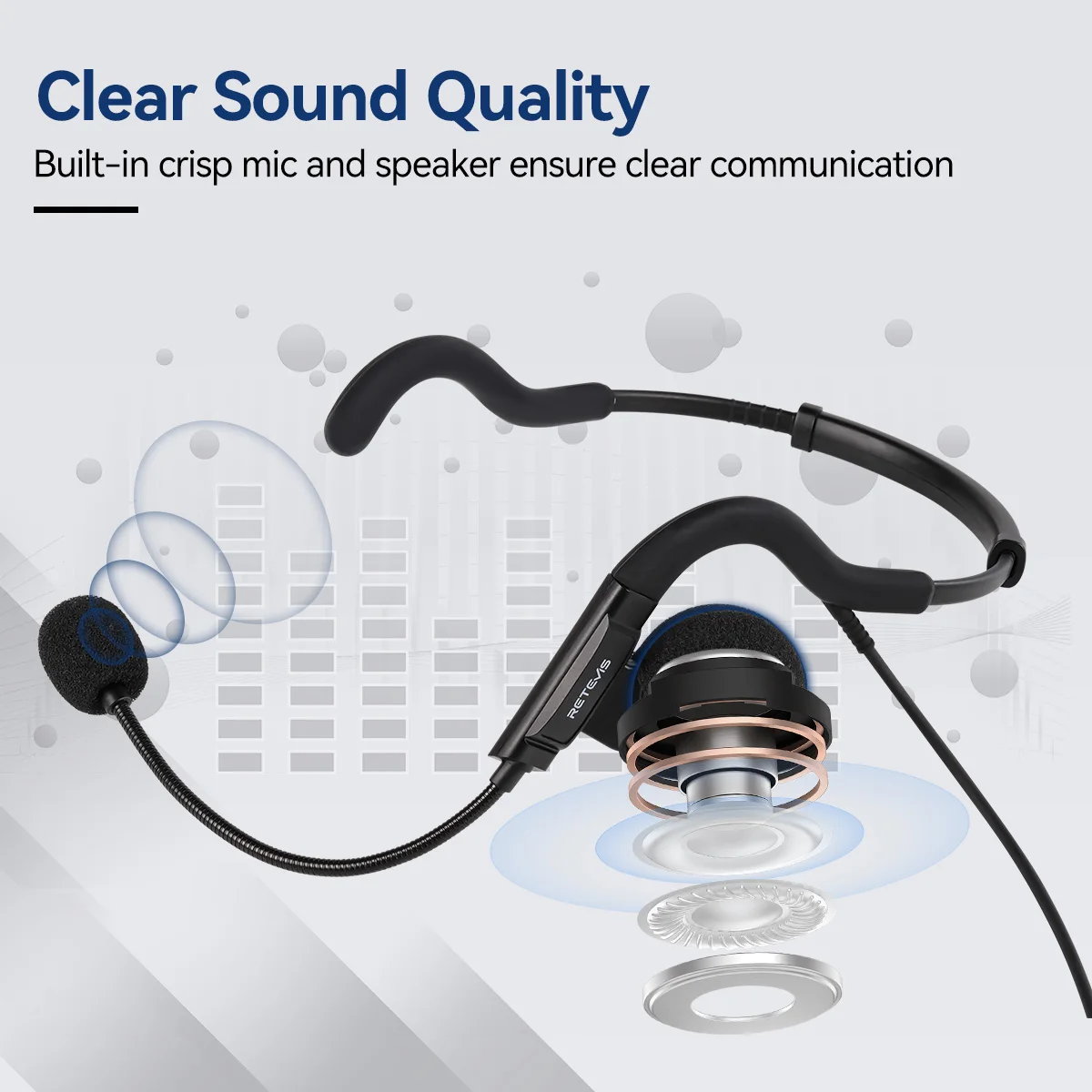EHK014 RT3S Walkie Talkie Headset K2 Pin Connector PTT Portable Earpieces Coiled