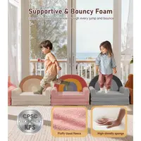 Extra Wide Soft Toddler Couch Fold Out, 2in1 Kids Couch, Convertible Kids Sofa to Lounger, Comfy Toddler Chair, Kid Furniture fo 6