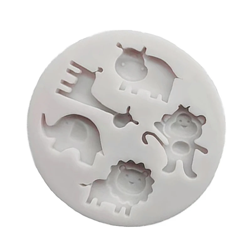 Lion Hippo Giraffe Elephant Shape Silicone Mold 1PC Small Animal Fondant Cake Decoration Chocolate Dry Pez Biscuit Baking Mold silicone mold baking mold