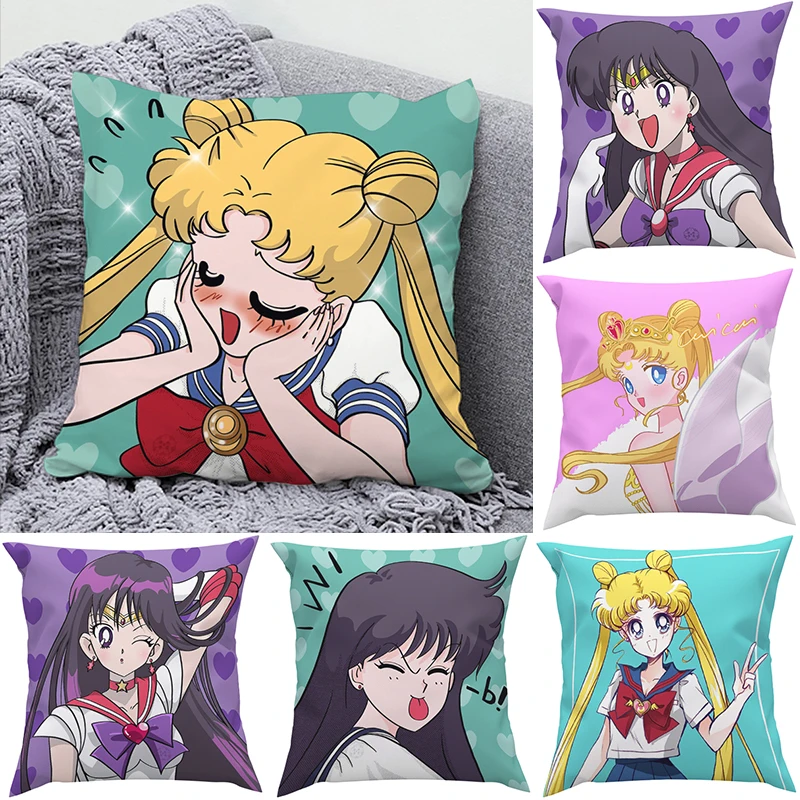 

Sailor Moon Fall Pillow Cover 40x40 Pillowcases for Pillows 45x45 Cushions Covers for Bed Pillows Decorative Pillowcase Sofa