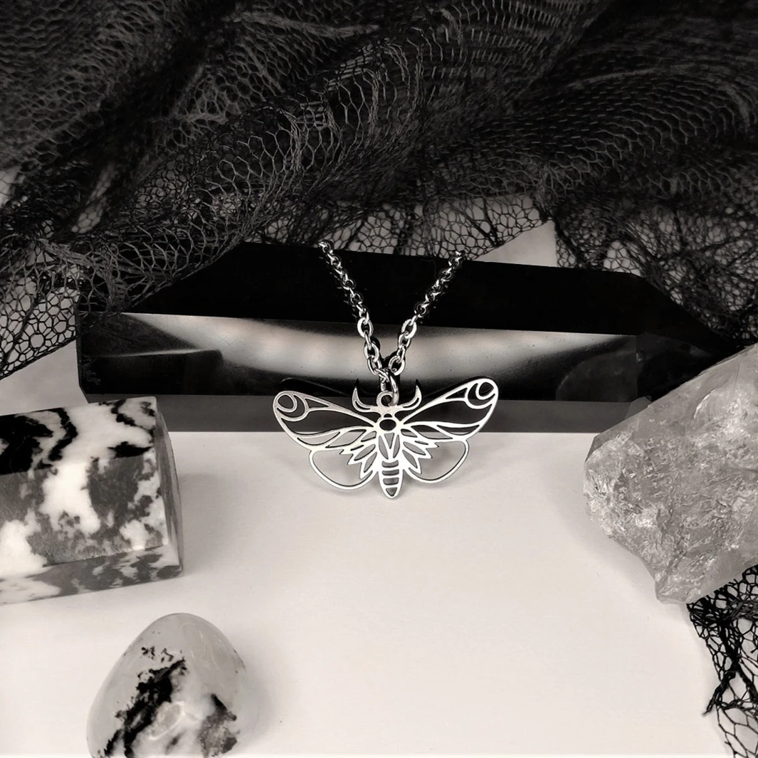 Moth Necklace Jewellery Gothic Gifts for Women Ladies |
