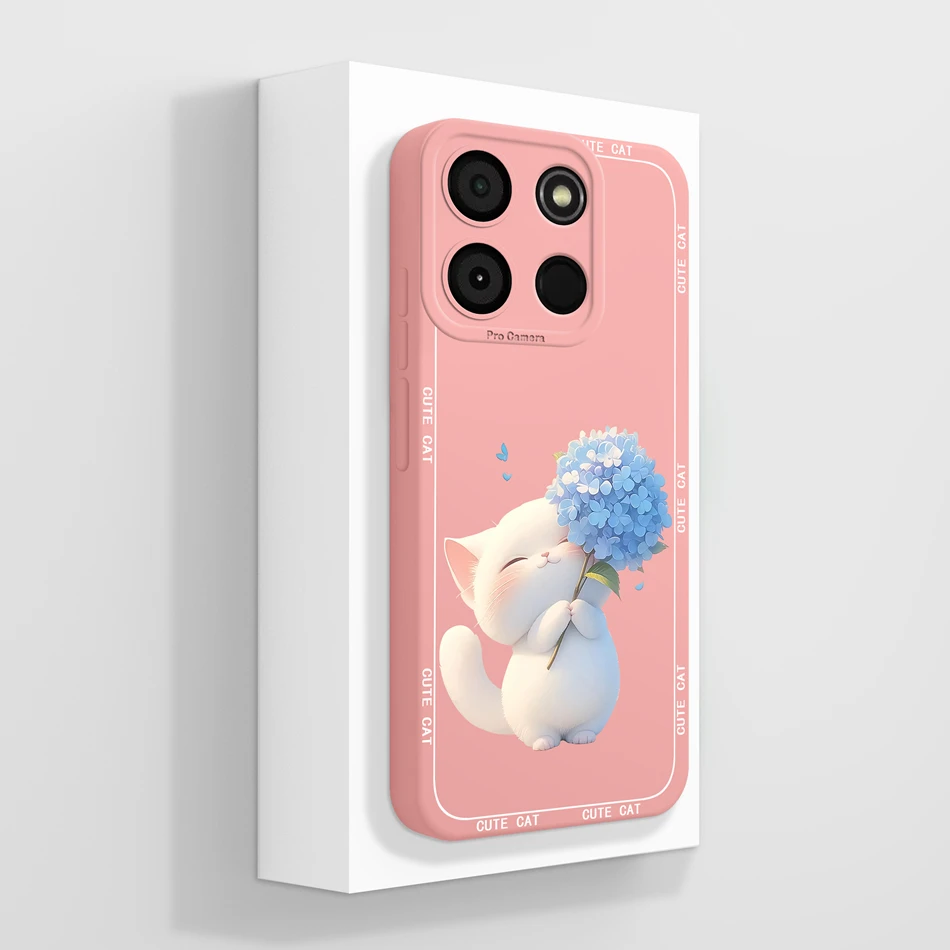 Astronaut Cartoon Fashion Soft Liquid Silicone Shockproof Phone Case Back Cover Shell