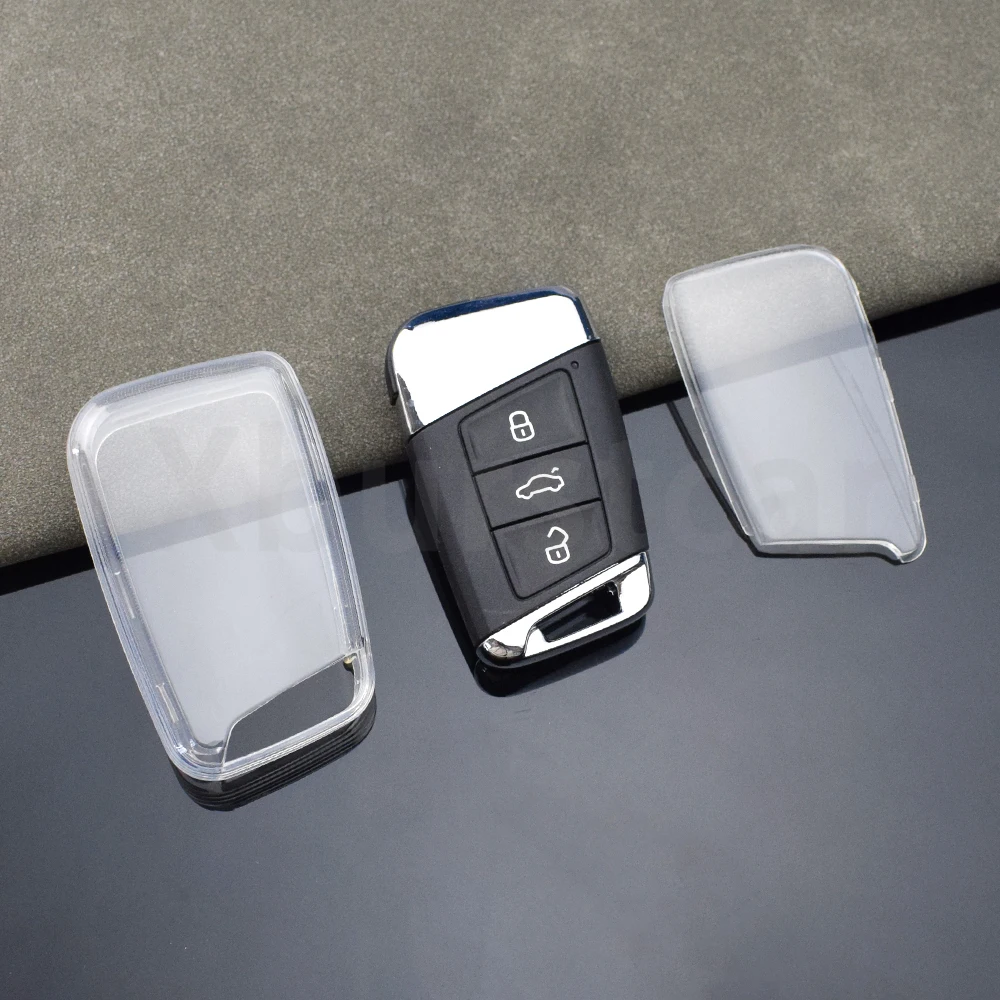 Transparent TPU Car Key Case Cover with Keychain Accessories