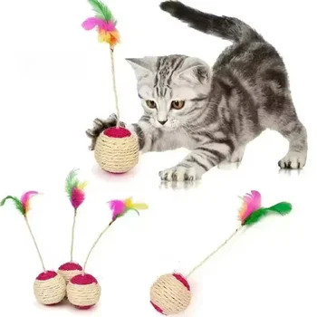 Feather Sisal Cat Ball 1