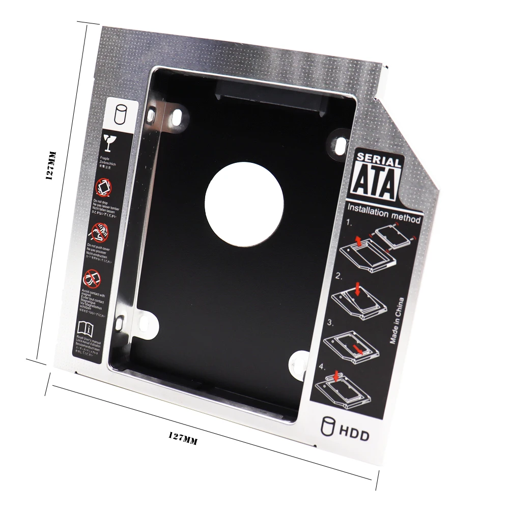 hdd enclosure hard disk case external hard drive housing 9.5mm 12.7mm Aluminum 2nd Second HDD Caddy SATA 3.0 for 2.5'' SSD DVD CD-ROM Enclosure Adapter Hard Disk Drive