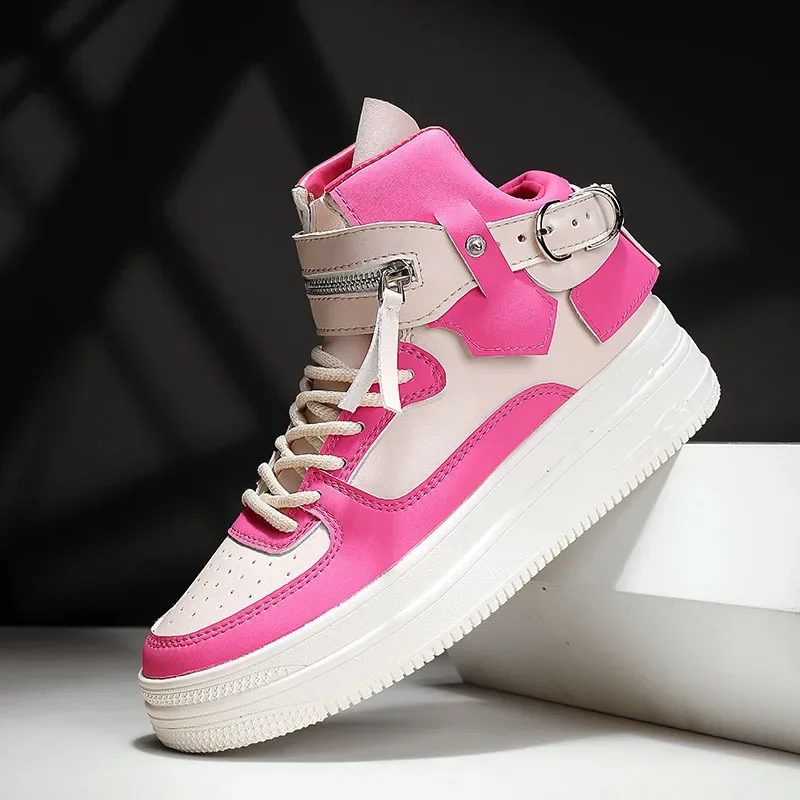 

Chunky Sneakers Women Flat Platform High Top Shoes Winter Fashion Round Toe Casual Shoes Ladies Boots