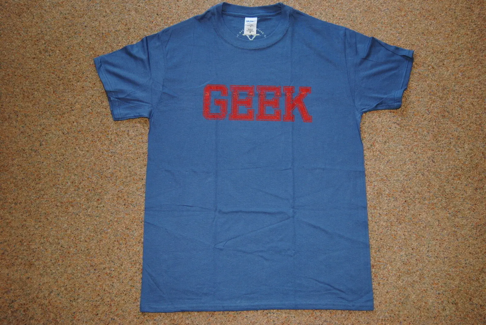 Geek Distressed Logo Blue Mens T Shirt M New Official X Brand Fun Party Holiday