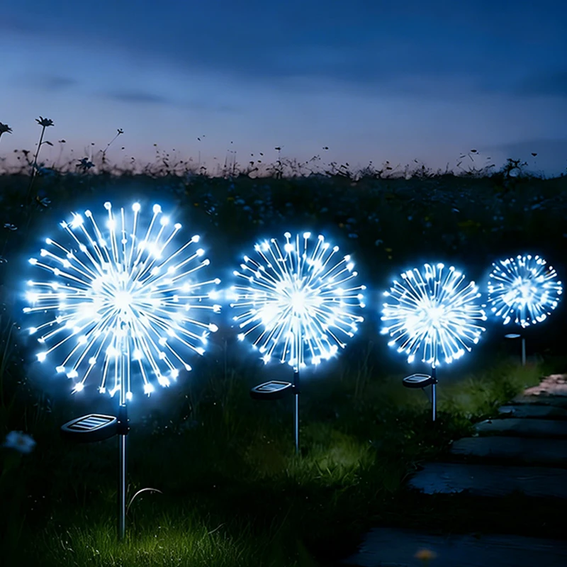 야외 방수 태양열 불꽃놀이 조명 DIY 모양 정원 장식 말뚝 조명 (파티오, 통로, 결혼식용)