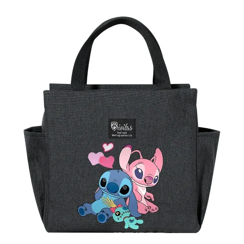 thumbnail image 1 of Bolsa de almuerzo con diseño de Stitch de Disney, linda bolsa bento con dibujos animados, bolsa bento con aislamiento para picnic, bolsa de almuerzo para estudiantes y trabajadores de oficina, 1 of 5