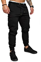 Four Seasons New Fashion Men’s Stretch Solid Color Daily Jogger Pants Drawstring Sports Casual Trousers Male Trendy Streetwear 1