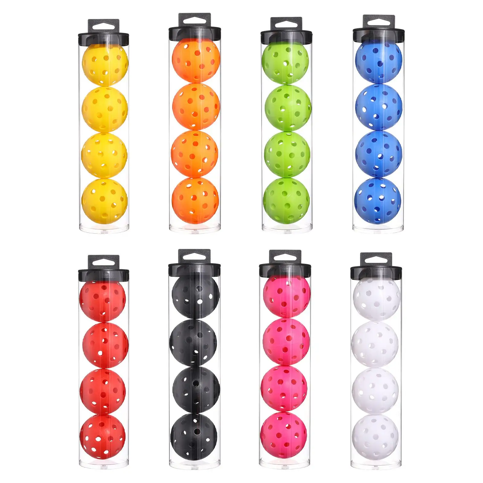 4 Pieces Pickleball Balls Super Hard Durable with 40 Small Precisely Drilled Holes 74mm for Sanctioned Tournament Play Outdoor