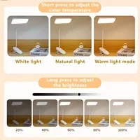 Clamp desk lamp, dormitory home reading lamp, desk LED rechargeable and plug-in dual-purpose desk lamp, bedroom bedside lamp 6