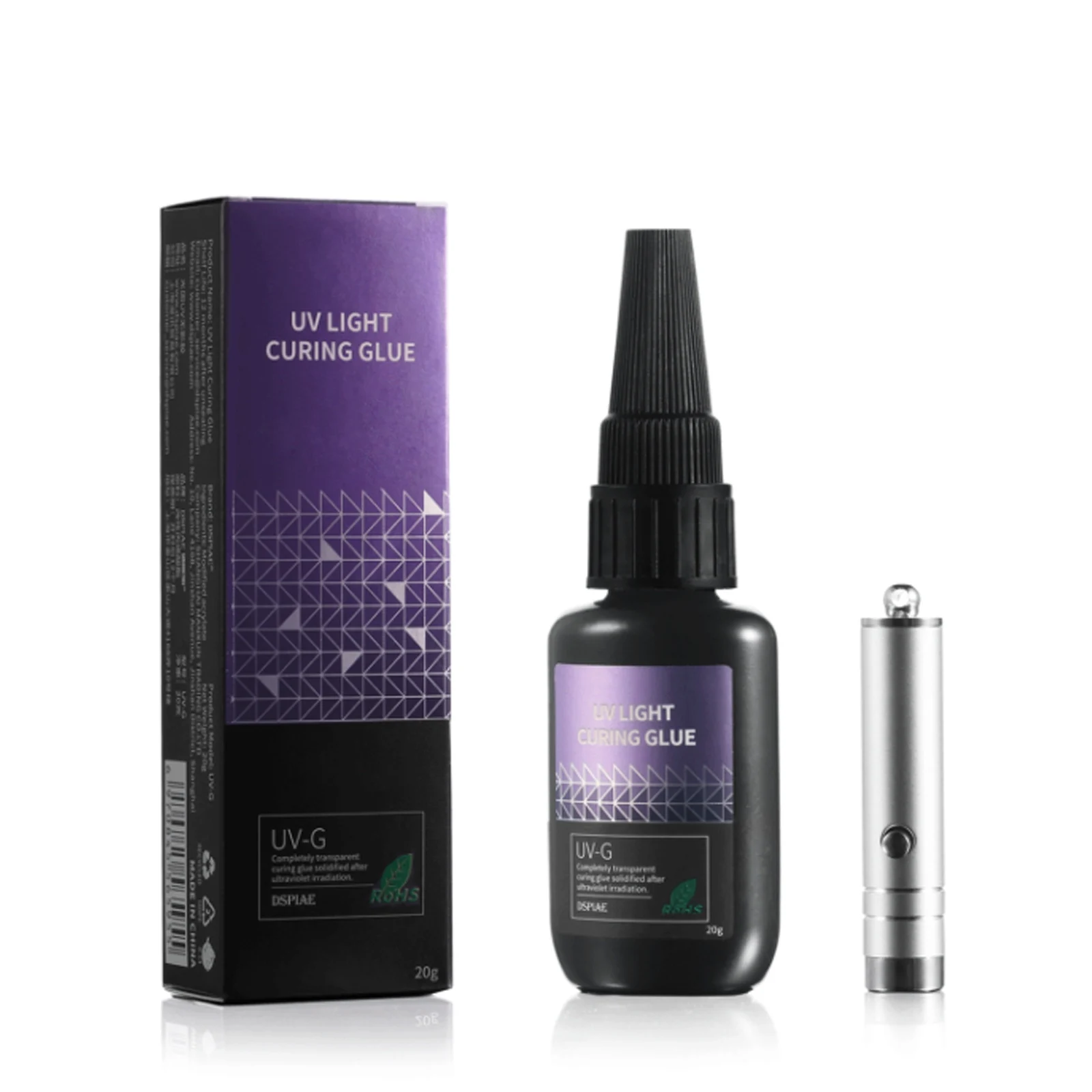 

Новинка, УФ светильник отверждаемый прозрачный клей DSPIAE, однотонный, безтеневый клей, UV-G UV-GT touch dry, 1 минута, 200-400 нм, для моделирования, хобби