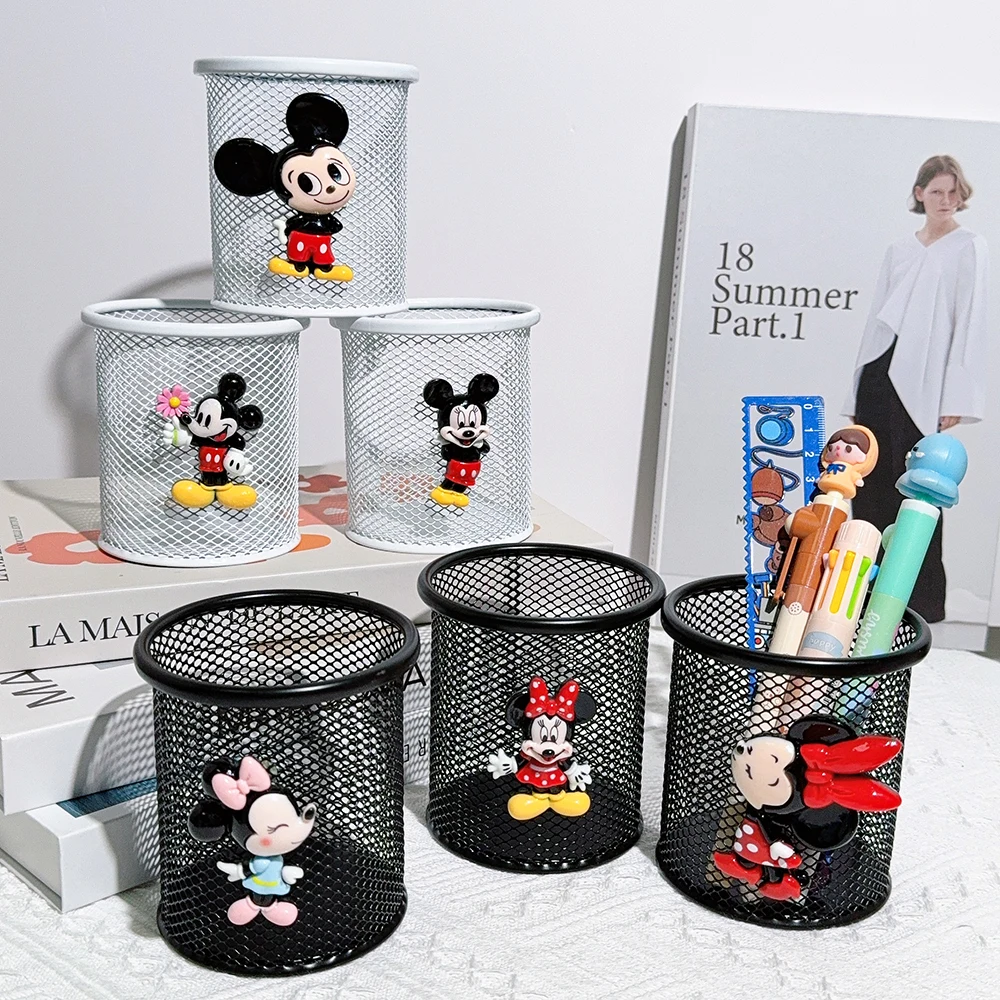 Disney Mickey Black and White Cartoon Pattern Pencil Holder, Metal, Minnie Fan's Study Organizer Birthday Gift 6