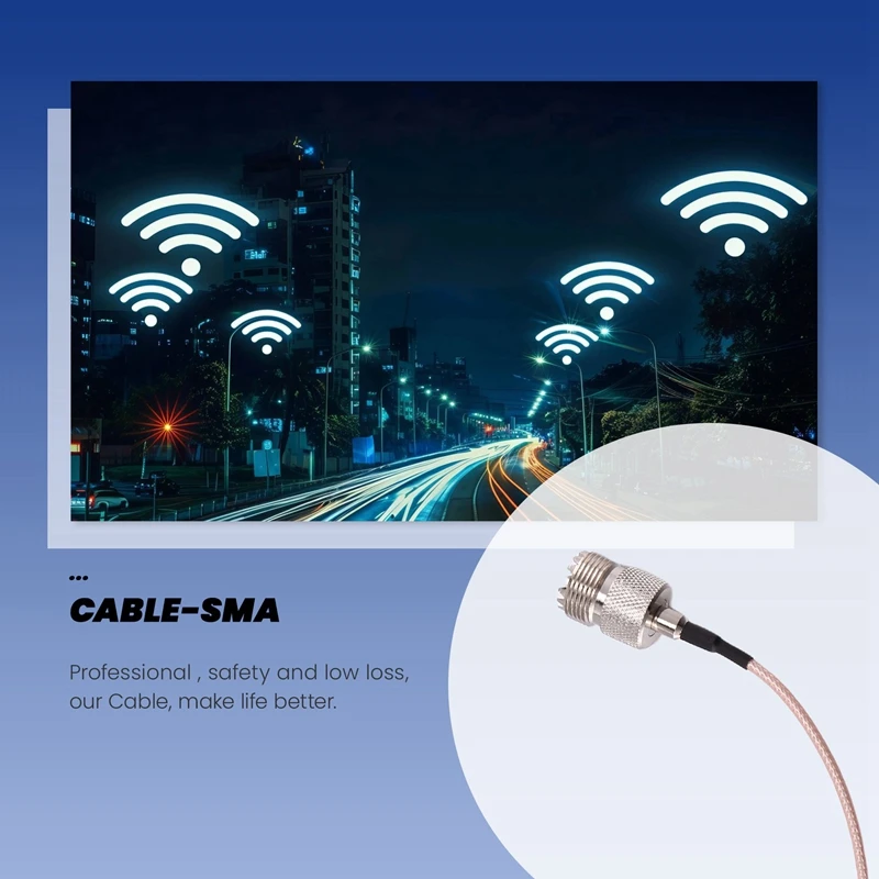 Handheld Antenna Cable SMA Male To UHF SO-239 Female Connectors