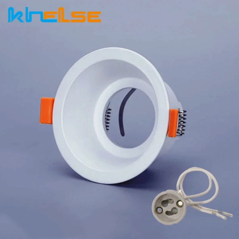 Round Recessed LED Ceiling Downlight Mounting Aluminum Frame MR16 GU10 Bulb Replaceable Spot Lamp Holder Socket Fitting Fixtures