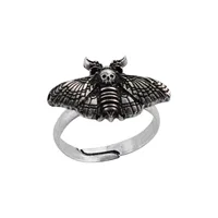 Vintage Adjustable Fashion Witchy Deaths Head Moth Butterfly Ring Insect Insects Jewelry Accessories Gathering Gift For Women 2