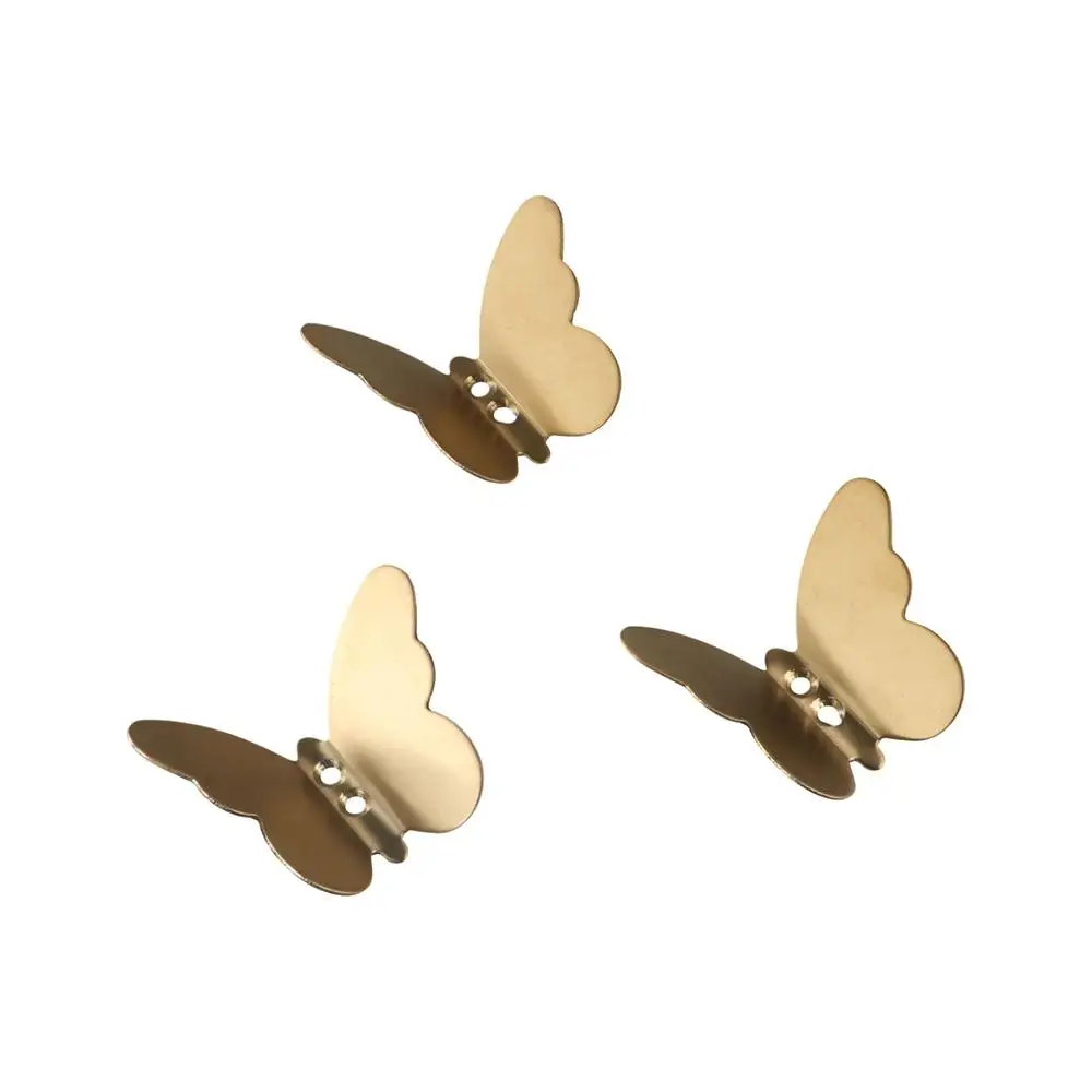 Stainless Steel Butterfly Shaped Wall Hanger Gold/Silver/Black Sturdy Towel Hangers Wall Mounted Anti-rust Key Holder Rack Hats 4