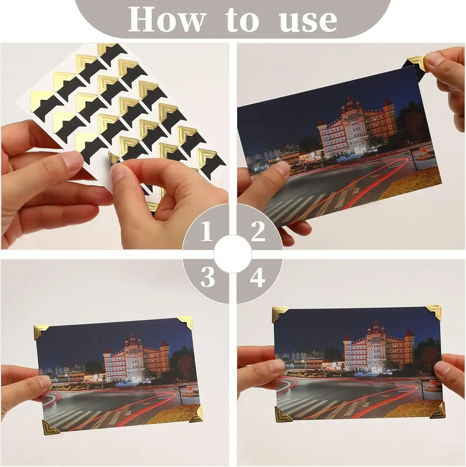 Photo Albums Corner Stickers Kraft Paper Scrapbooking Decoration DIY Picture Photo Album Journal Corner Sticker Corner Stickers 240/24PCS