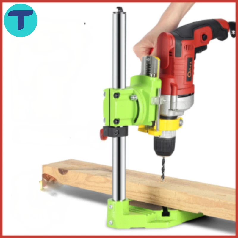 T High-Precision Bench Drill Stand Multifunction Electric Drill Carrier Bracket 90 Degree Rotating Fixed Frame Workbench Clamp 45 degree stone mitre clamp for bench top counter top