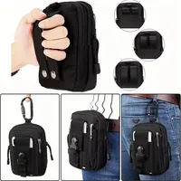 Sac de taille tactique unisexe, 1 pièce, sac de ceinture multifonctionnel robuste avec sangle réglable, fermeture à glissière sécurisée, léger 4