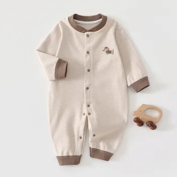 الوليد الخريف والشتاء الإناث الطفل بذلة دافئة مخطط الكرتون الكلب نمط الطفل بذلة 0-18 أشهر الذكور ملابس الطفل