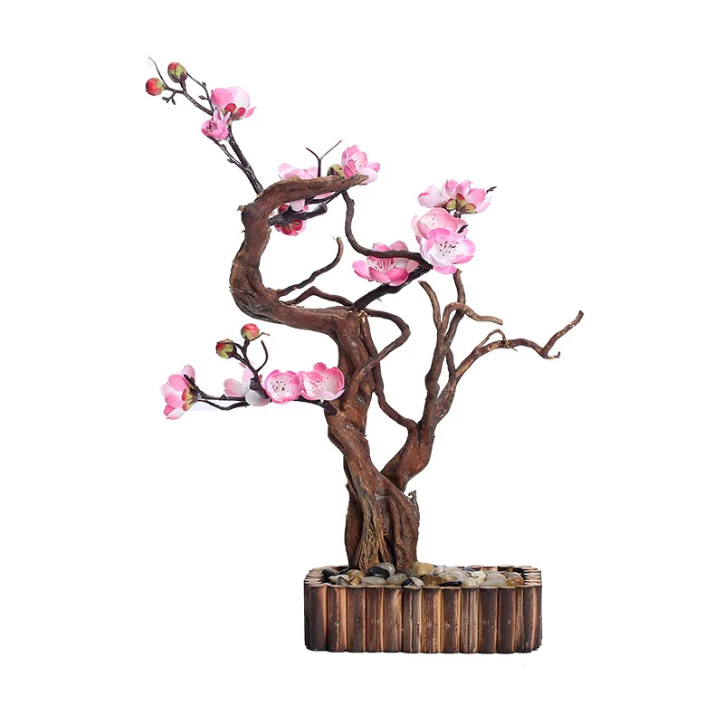 Handmade Wethered Wood Ornaments, Chinese Zen Imitation, Peach Blossom Ornaments, Creative Decoration