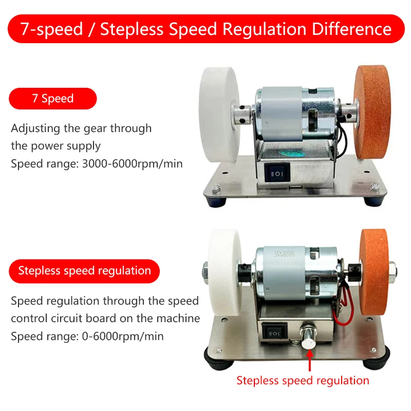 110V/220V Small Grinding Machine 100W Table Grinding Coarse and Fine Double Grinding Wheels Household Electric Grinding Polishin 4