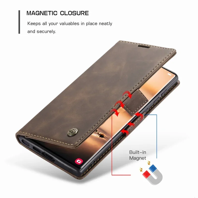 Elegant Leather Wallet Flip Phone Case with Stand and Card Holder