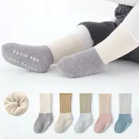 Autumn Winter Unisex Kids Baby Socks Infant Patchwork Non-slip Tube Socks High Quality Thick Warm Fleece Newborn Baby Stockings 2