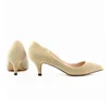 Large Size Women Solid Color Pumps Classic 5cm Low High Heels Breathable slip on Pointed Toe Stiletto Female Work Wedding Shoes 2