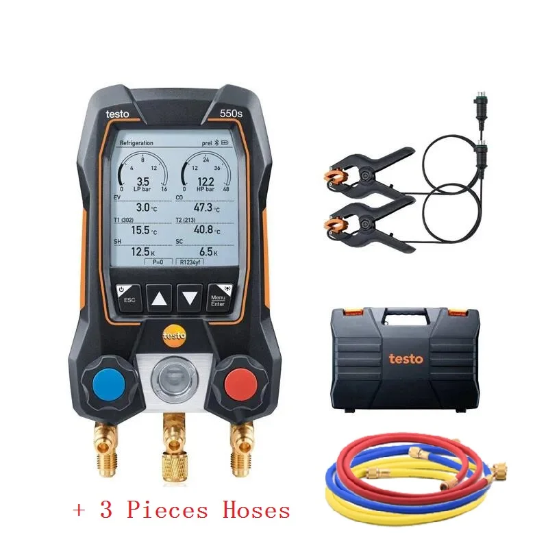 

550s Basic Package Intelligent Digital Display Refrigerant Meter With Wired Clamp Temperature Probe Temperature Probe
