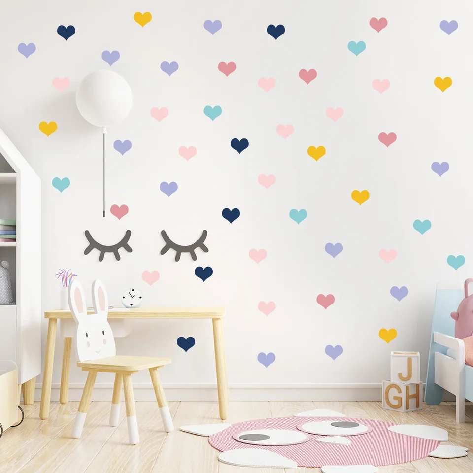 Cor Coração Adesivos de Parede para Crianças Room Decor, Baby Room Decor,  Girls Bedroom, Colar Decoração da parede, Sala de estar, sala de aula, 6Pcs  - AliExpress, image size:960x960