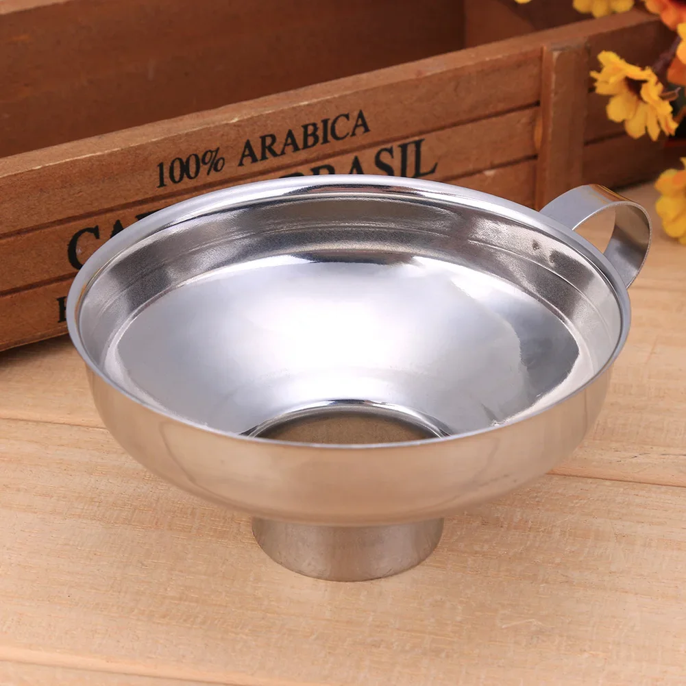1-5Pcs Stainless Steel Wide Mouth Canning Funnel Hopper Filter Leak Wide-Mouth Can for Oil Wine Kitchen Cooking Tools