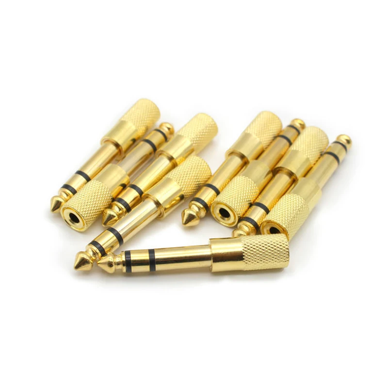 Durable Gold-Plated Audio Jack Converter - 6.35mm to 3.5mm Adapter