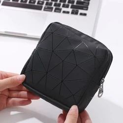 Elegant Leather Waterproof Pouch with Zipper - Compact Storage (Black)