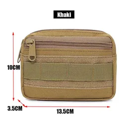 Double Layer Tactical Waist Belt Bag - EDC Utility Pouch (Khaki)