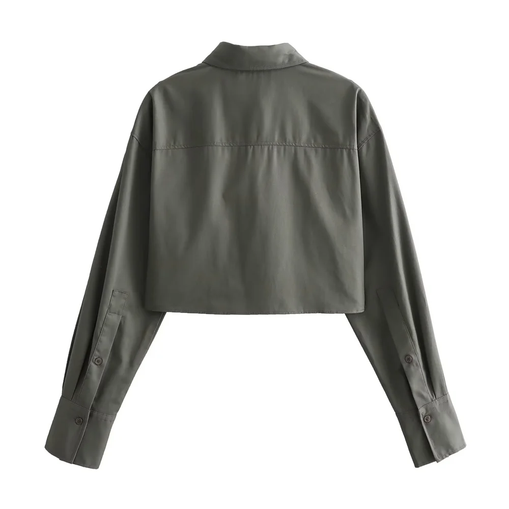 Autumn New Women's Wear Design Sense: A Small Number Polo Neck Loose Windbreaker Fabric Short Shirt 4432029