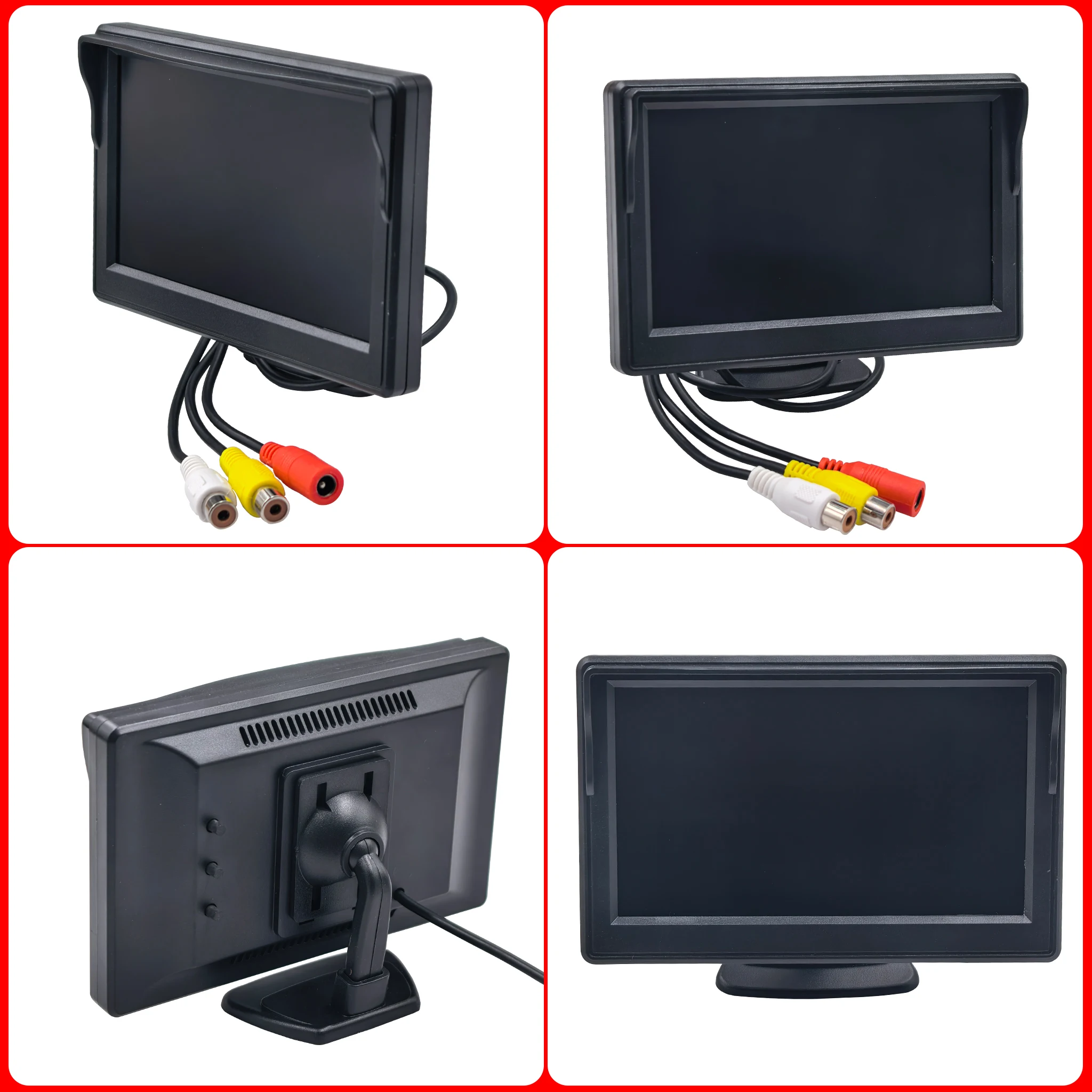 5인치 차량용 모니터 AHD IPS 스크린 CVBS LCD 디스플레이 후방 카메라 1080P 브레이크 라이트 (벤츠 메르세데스 비아노 스프린터 비토 폭스바겐 RV용)