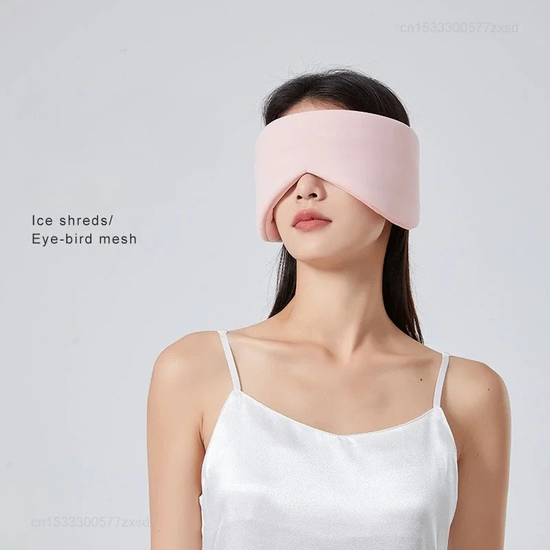 Enhanced Sleep Eye Mask: Ice Silk Breathable Comfort, Dual-Temperature Full Coverage Blackout with Noise Reduction