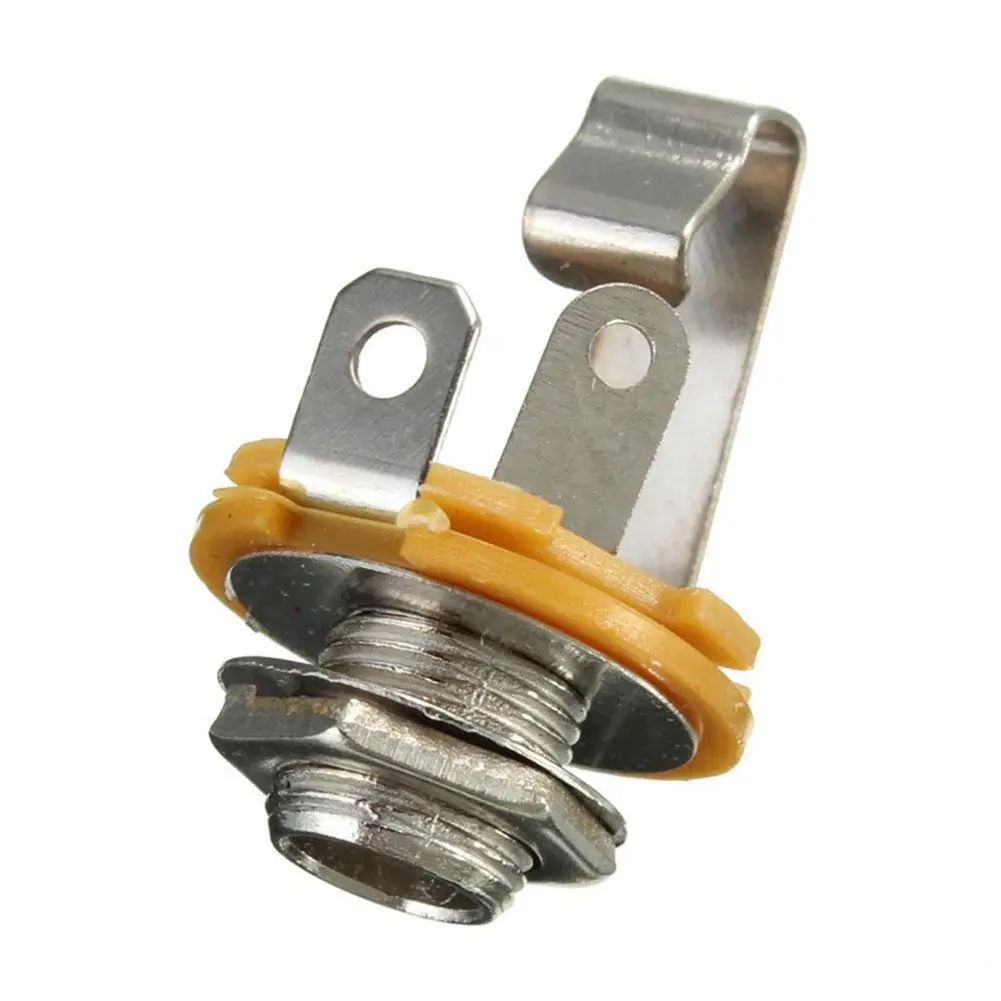 Electric Guitar Input Jack 1/4" Mono Input Jack Plug Socket Electric Guitar Bass Pickup Output Plug Socket 10Pcs