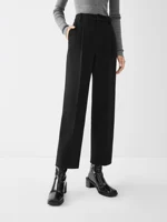 FSLE Women Winter Trousers High Waist Grey Female Cropped Tapered Pants Office Lady Commuter Winter Thicken Black Pant 24FS14471 - Image 2