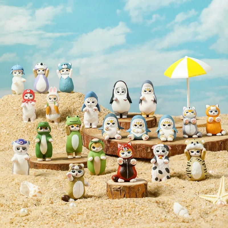 Mofusand-子供のための猫の置物、かわいいサメの猫、ブラインド