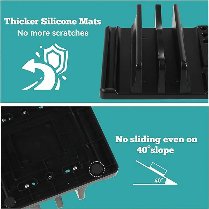 4 in 1 오피스 노트북 스탠드 수직형 데스크탑 공간 절약 컴퓨터 액세서리 쉽게 배치 가능 확장 가능한 너비 오피스 데스크 수납