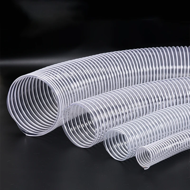 Transparent PVC Plastic Hose Industrial Dust Removal Suction Expansion Bellow Pipe 1-10 Meter Inner Diameter 30-100mm